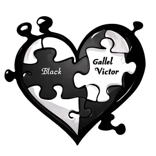 Autism Puzzle With Heart And Names Incorporated Into The Design Galell And Victor