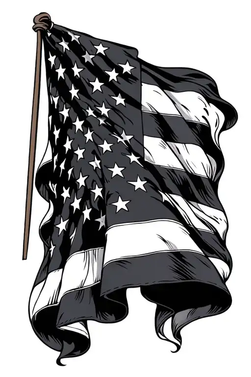 Draped American Flag