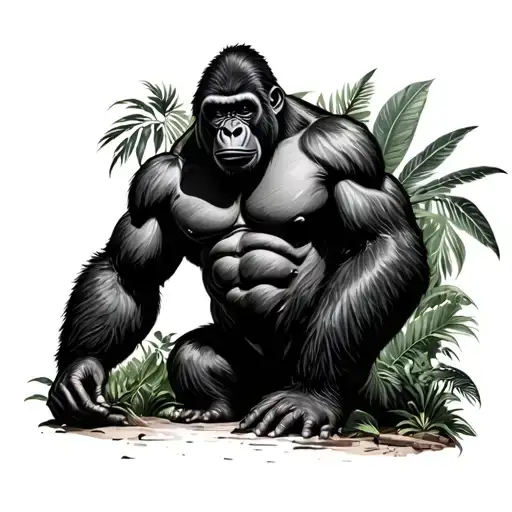 Jungle With Gorillas And Aggressive Animals Type New School For The Chest