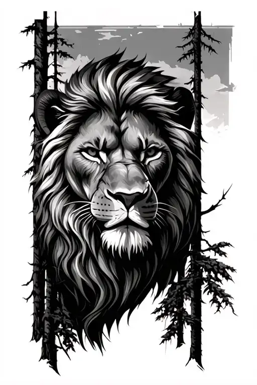 Woods Surrounding Spartan That Is Part Of A Lions Head