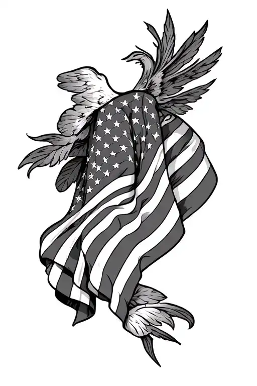 Draped American Flag Sleeve
