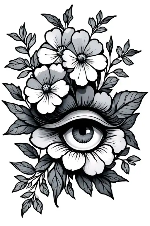 Signature With Forget Me Not Flowers With Evil Eye