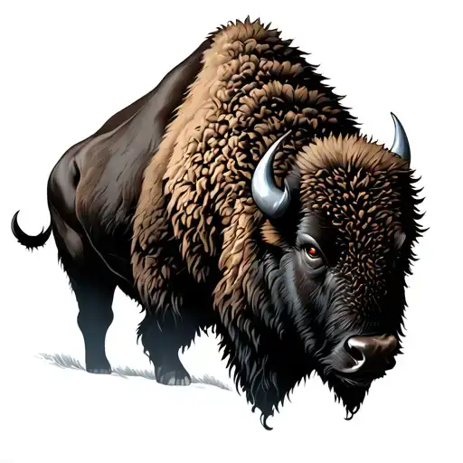 Bison Facing Storm