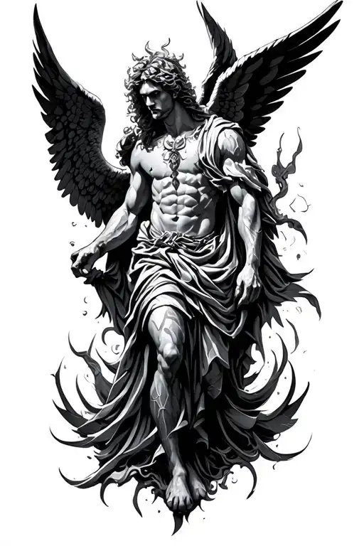 Arch Angel Michael Surrounded By Cyber Sigilism