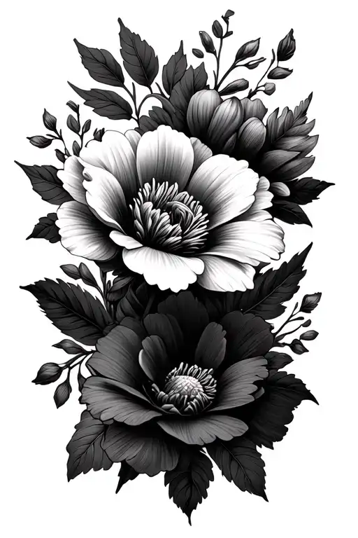 Black And Color Matching July And October Boutique Flower