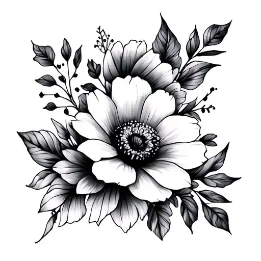 Black And Color Matching July And October Boutique Flower