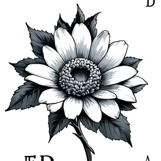 Small Flower With The Initials E D And A In It