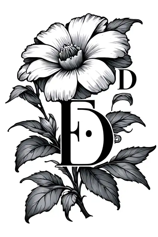 Small Flower With The Initials E D And A In It