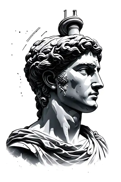 Circuit Cyberpunk Greek Statue