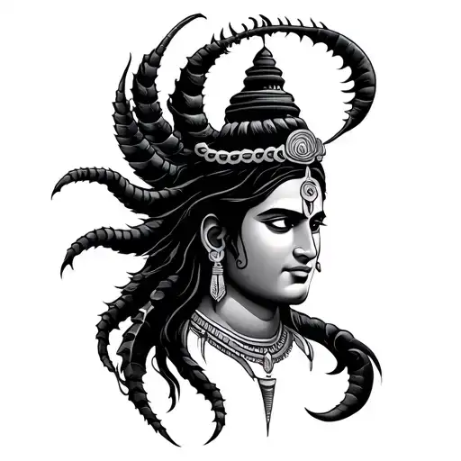 Lord Shiva & Zodiac Sign Cancer With Name Karan