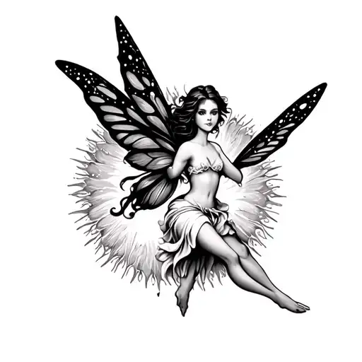 Fairy Flying Towards The Sun