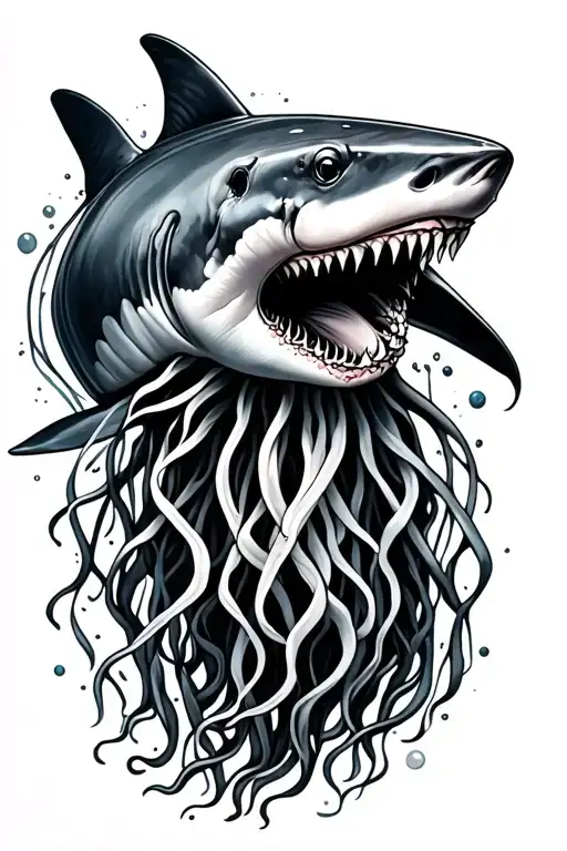 Jellyfish And A Shark