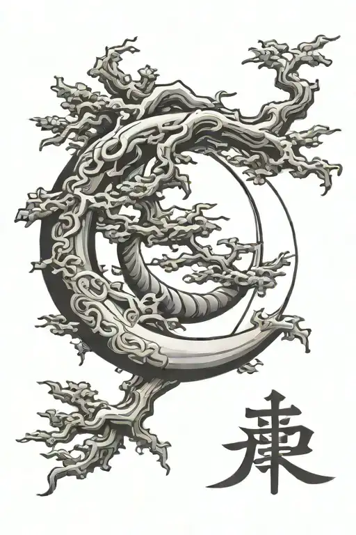 Japanese Kanji Phrase With Moon