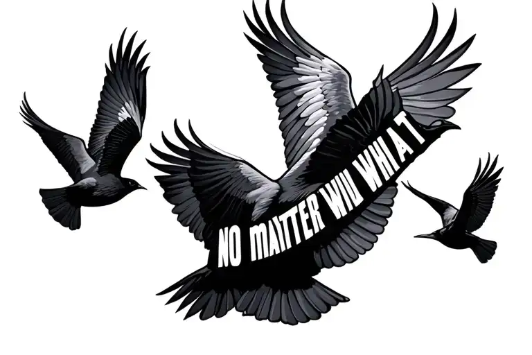 No Matter What Quote With 3 Birds Flying