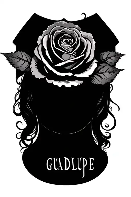 Name Guadalupe With A Rose