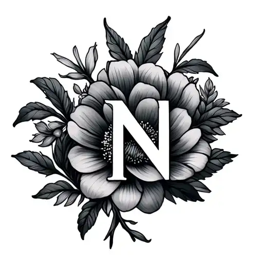 September Birth Flowers With Letter N