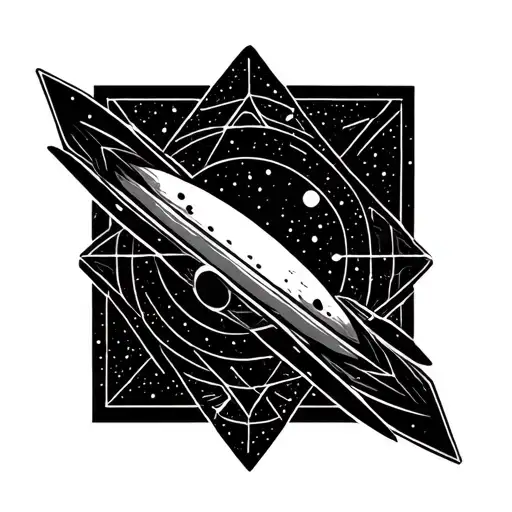 Geometric Pattern With Space Themed