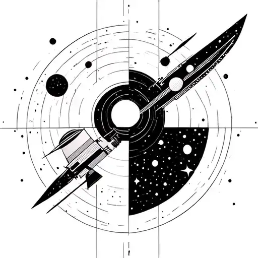 Geometric Pattern With Space Theme Sleeve