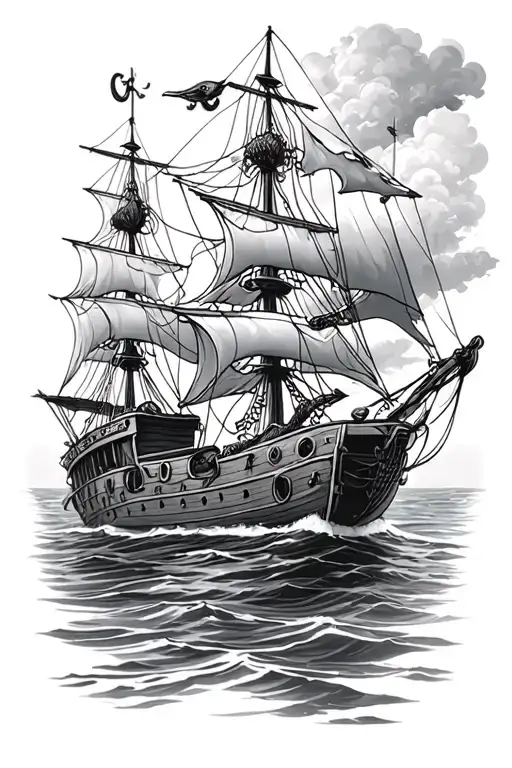 Sailor In A Ship Looking At A Siren