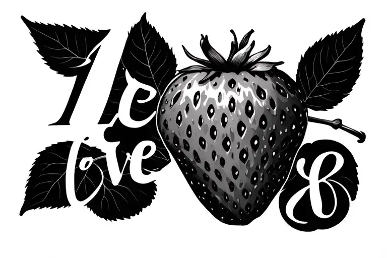 Dainty Eleven Eight Written Out With A Tiny Strawberry