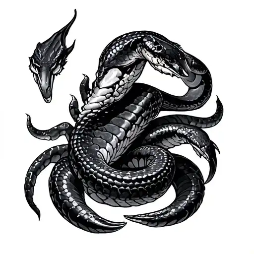 Scorpio And Snake Tattoo Design