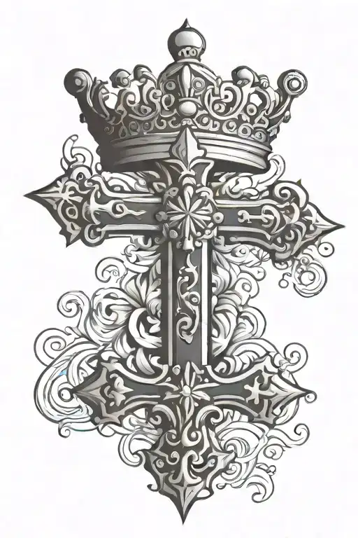 Cross With Crown Hanging