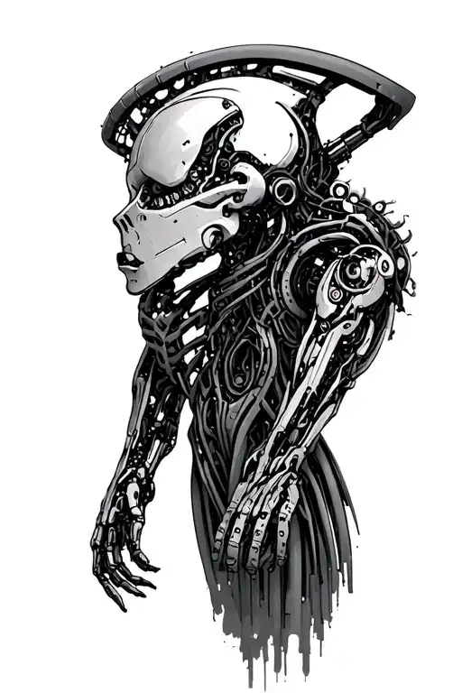 Hr Giger Robot Machine Flesh Pattern Arm
