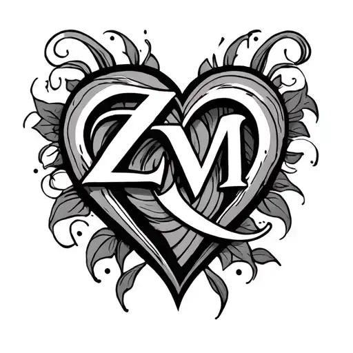 Z And M Heart Intertwined