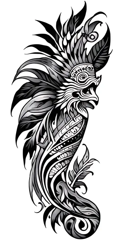 Polynesian Tribal Sleeve Incorporating Polynesian Tribal Sea Life
