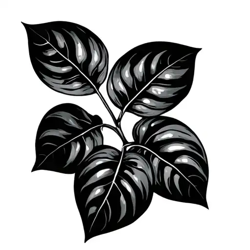 Pothos Leaves On Back