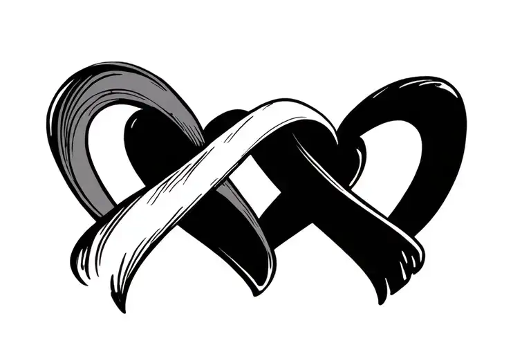 Two Intertwined Hearts Infinity Symbol