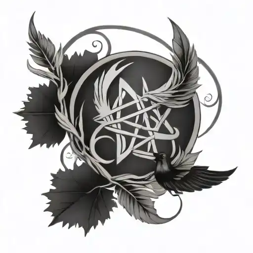 Simple Wiccan Inspired Tattoo Design To Be Shared By A Couple