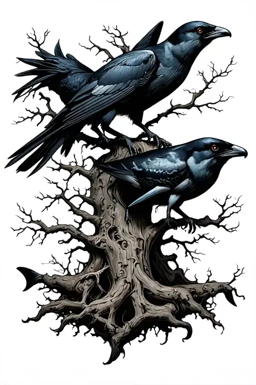 Poison Tree With Crows And Sharks