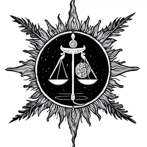 Libra Whit Triskel Symbol And Sun