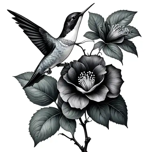 Humming Bird And Begonia