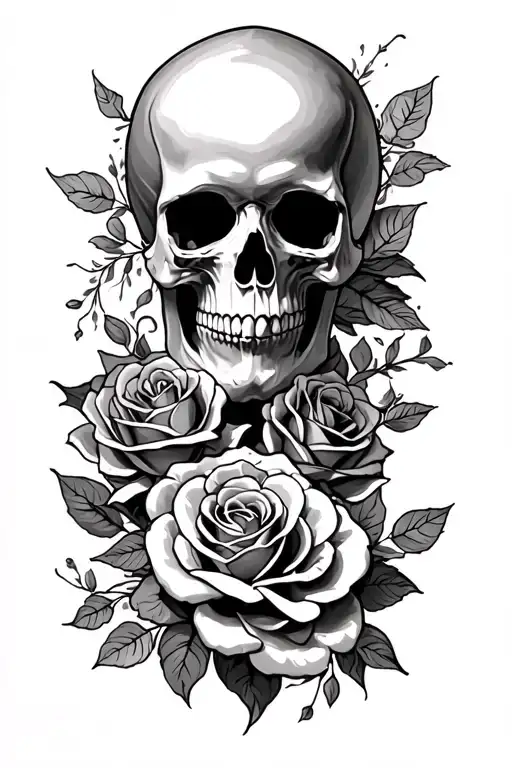 Skull And Roses Back