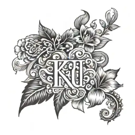 Ku'upualeilani In Old English Font Combined With Flower Of September