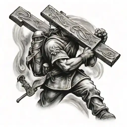 Soldier Carrying A Cross