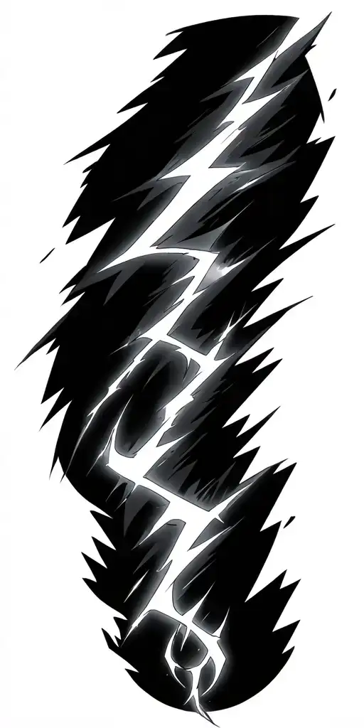 Lighting Bolt Cartoon And Real Looking Long Length