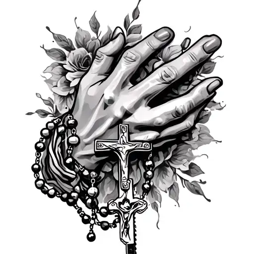 Rosary Wrapped Hand