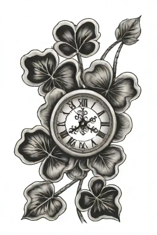 4 Leaf Clover Clock Inside