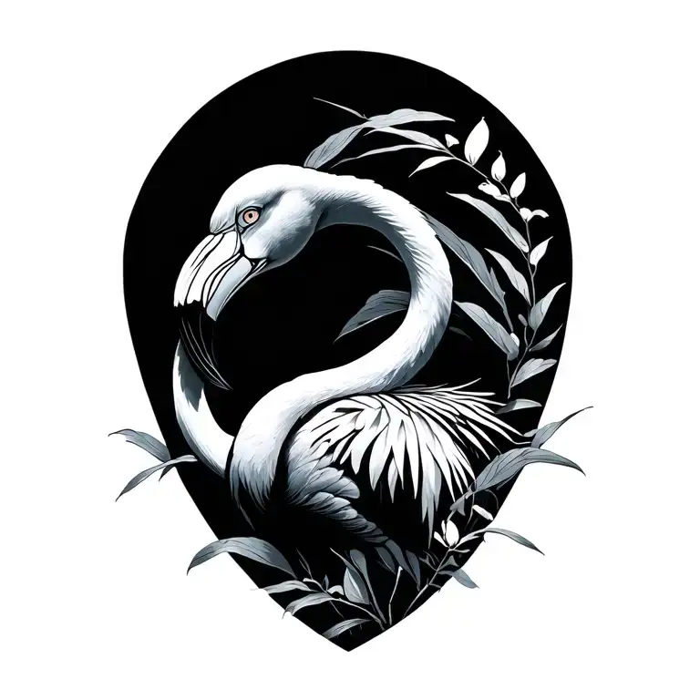 Black Flamingo With Sleep Token Symbol