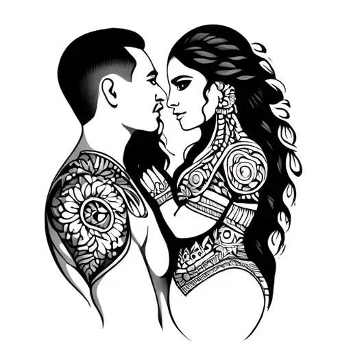 Polynesian Tattoo Couple
