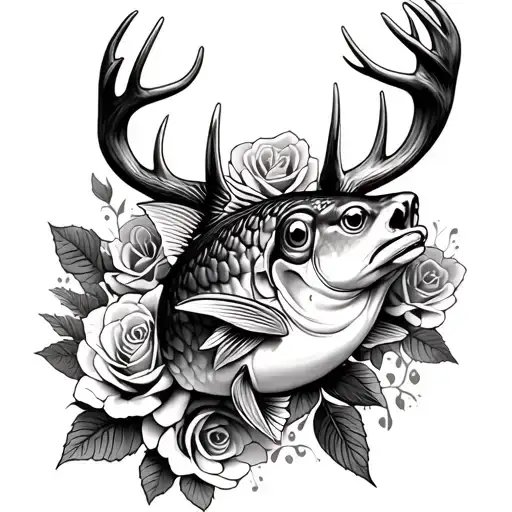 Buck And Fish With Roses