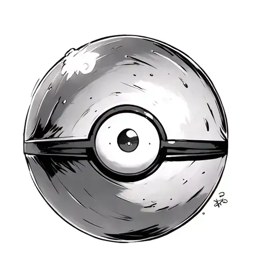 A Pokeball With A Millennium Eye From Yu Gi Oh Instead Of The Central Circle