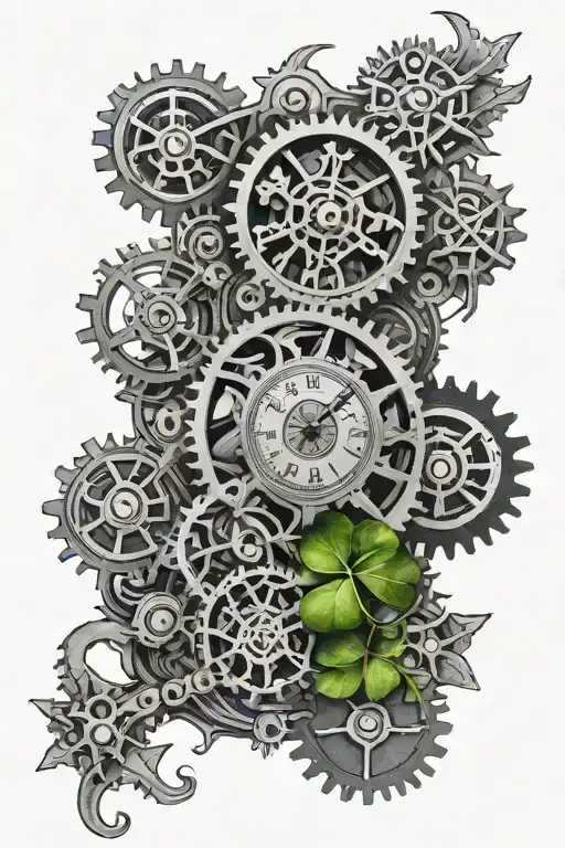 4 Leaf Clover Clock Gears