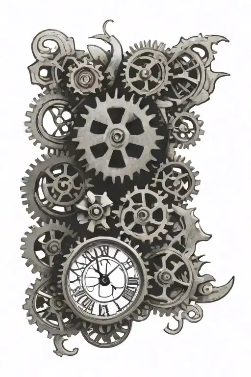 4 Leaf Clover Clock Gears