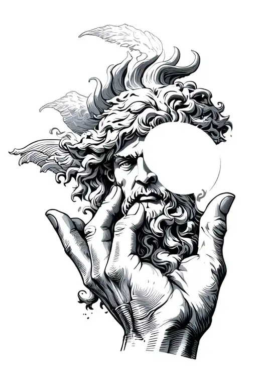 Zeus World With Hand With A Temple