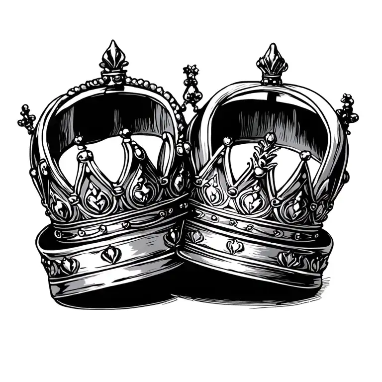 Two Princess Crowns Leaning On One Another