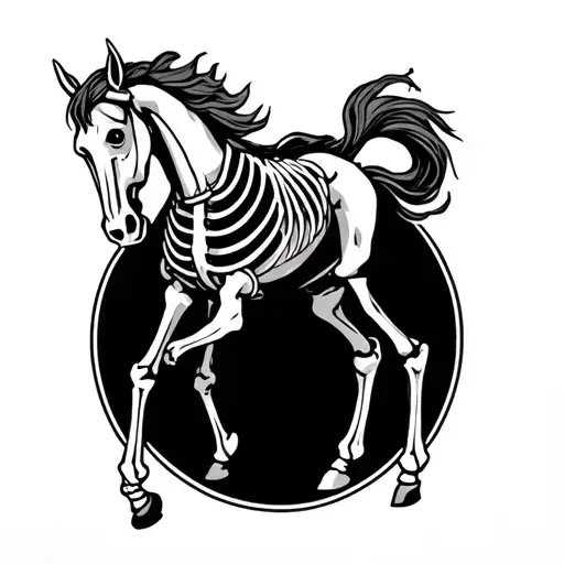 Skeleton Horse On Back Two Legs